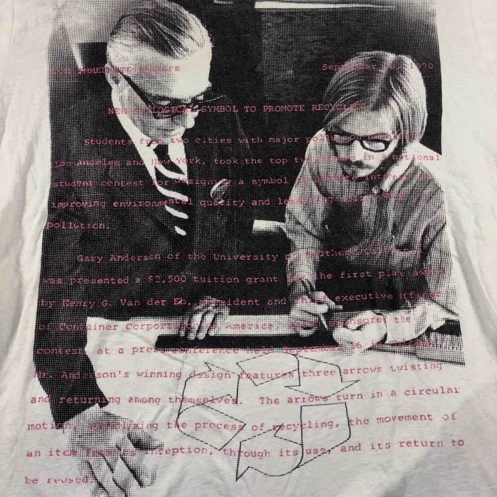 2020 Gary Anderson Everyone Recycles Graphic T-shirt XL Art Graphic White - Picture 2 of 6